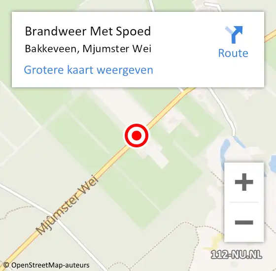 Locatie op kaart van de 112 melding: Brandweer Met Spoed Naar Bakkeveen, Mjumster Wei op 22 augustus 2020 08:47