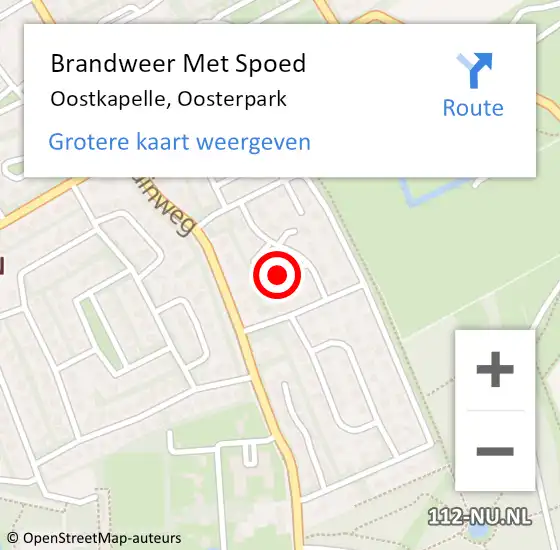 Locatie op kaart van de 112 melding: Brandweer Met Spoed Naar Oostkapelle, Oosterpark op 22 augustus 2020 14:01