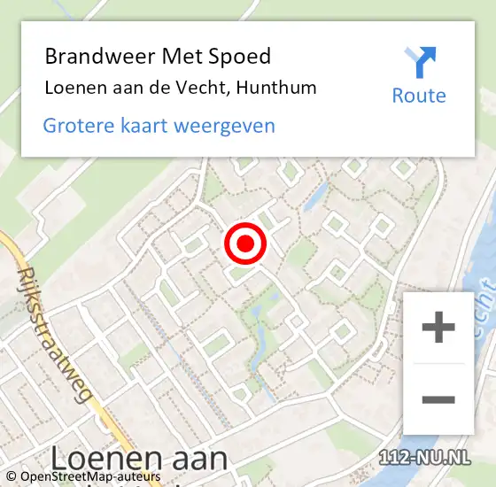 Locatie op kaart van de 112 melding: Brandweer Met Spoed Naar Loenen aan de Vecht, Hunthum op 22 augustus 2020 14:17