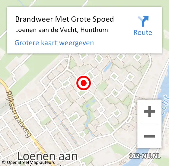 Locatie op kaart van de 112 melding: Brandweer Met Grote Spoed Naar Loenen aan de Vecht, Hunthum op 22 augustus 2020 14:19