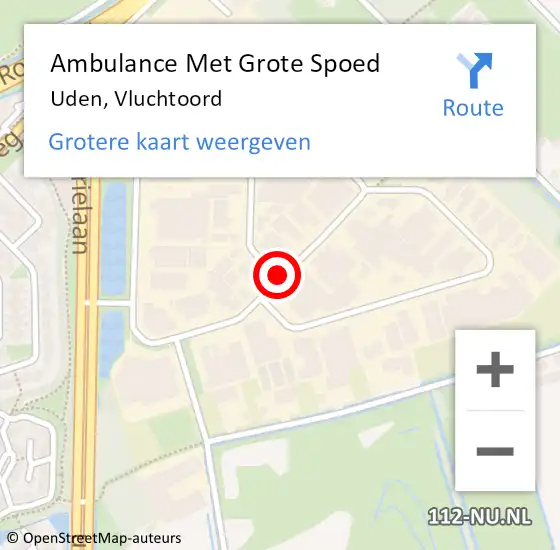 Locatie op kaart van de 112 melding: Ambulance Met Grote Spoed Naar Uden, Vluchtoord op 22 augustus 2020 15:21