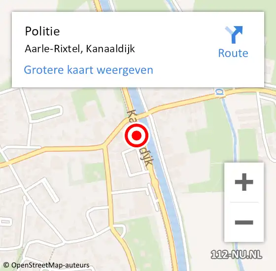 Locatie op kaart van de 112 melding: Politie Aarle-Rixtel, Kanaaldijk op 22 augustus 2020 16:19