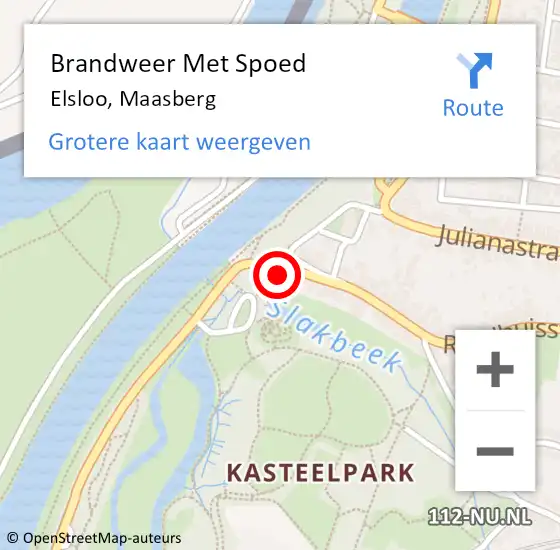 Locatie op kaart van de 112 melding: Brandweer Met Spoed Naar Elsloo, Maasberg op 22 augustus 2020 16:54