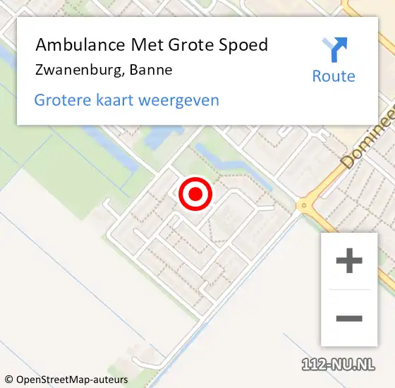 Locatie op kaart van de 112 melding: Ambulance Met Grote Spoed Naar Zwanenburg, Banne op 22 augustus 2020 19:46