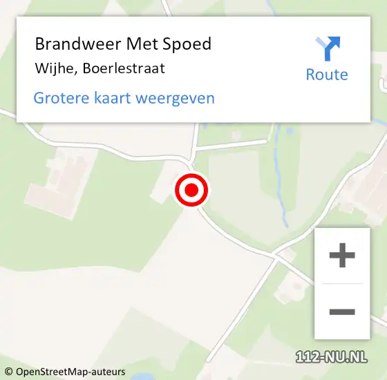 Locatie op kaart van de 112 melding: Brandweer Met Spoed Naar Wijhe, Boerlestraat op 22 augustus 2020 21:38