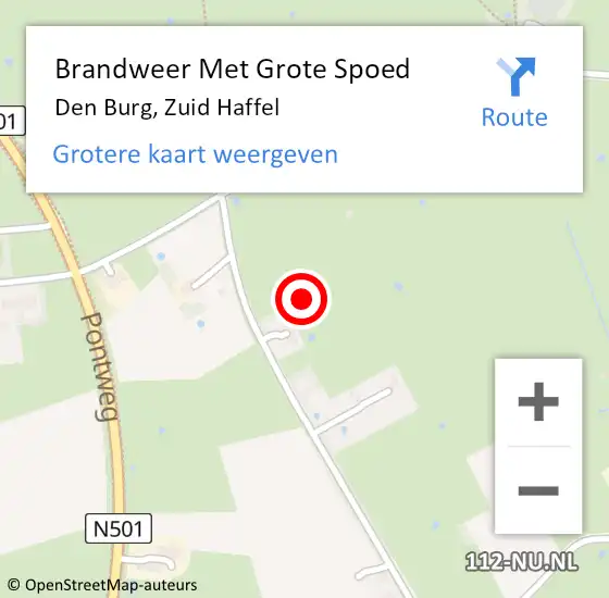 Locatie op kaart van de 112 melding: Brandweer Met Grote Spoed Naar Den Burg, Zuid Haffel op 22 augustus 2020 22:14