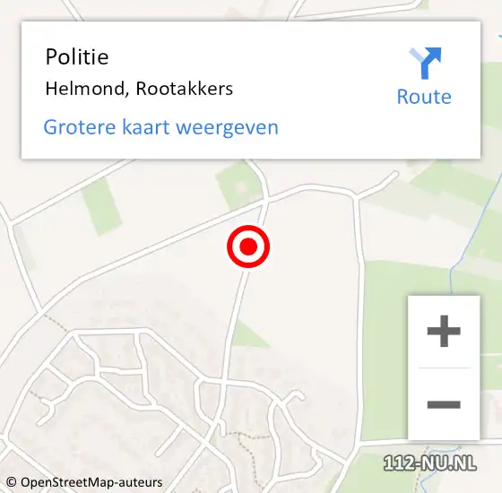 Locatie op kaart van de 112 melding: Politie Helmond, Rootakkers op 22 augustus 2020 23:54