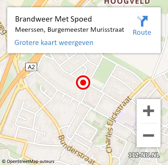 Locatie op kaart van de 112 melding: Brandweer Met Spoed Naar Meerssen, Burgemeester Murisstraat op 23 augustus 2020 00:36