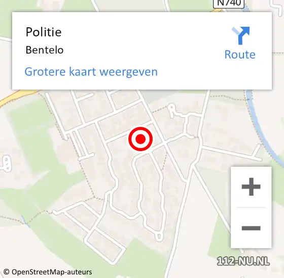 Locatie op kaart van de 112 melding: Politie Bentelo op 23 augustus 2020 02:44