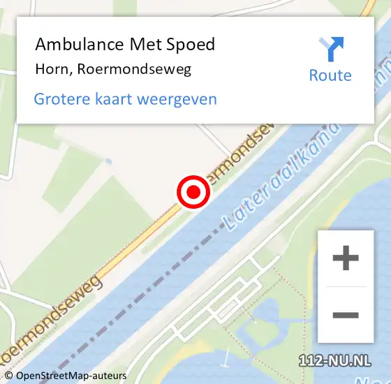 Locatie op kaart van de 112 melding: Ambulance Met Spoed Naar Horn, Roermondseweg op 23 augustus 2020 02:48