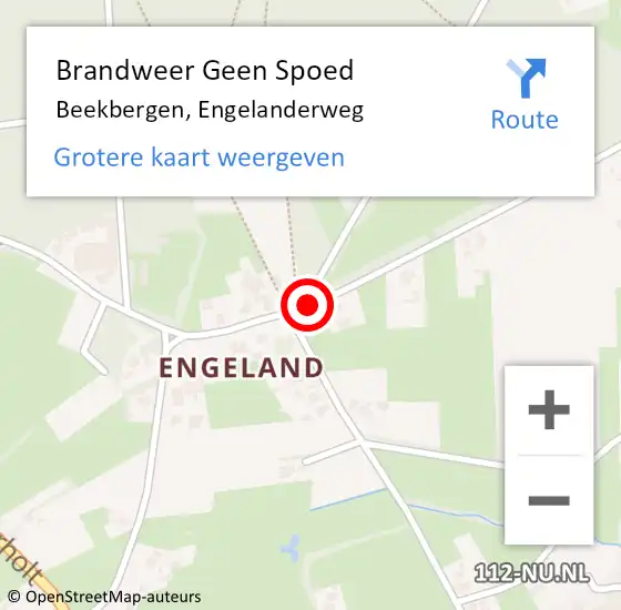 Locatie op kaart van de 112 melding: Brandweer Geen Spoed Naar Beekbergen, Engelanderweg op 23 augustus 2020 06:06