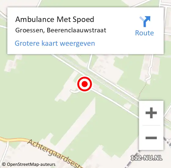 Locatie op kaart van de 112 melding: Ambulance Met Spoed Naar Groessen, Beerenclaauwstraat op 23 augustus 2020 07:17
