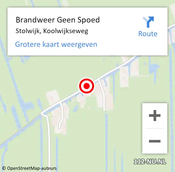 Locatie op kaart van de 112 melding: Brandweer Geen Spoed Naar Stolwijk, Koolwijkseweg op 16 mei 2014 18:01