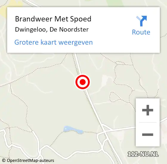 Locatie op kaart van de 112 melding: Brandweer Met Spoed Naar Dwingeloo, De Noordster op 23 augustus 2020 12:48