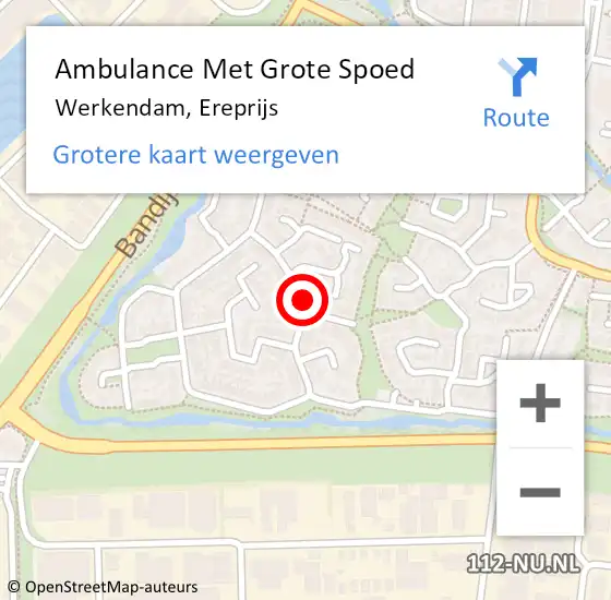 Locatie op kaart van de 112 melding: Ambulance Met Grote Spoed Naar Werkendam, Ereprijs op 23 augustus 2020 13:27