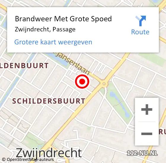 Locatie op kaart van de 112 melding: Brandweer Met Grote Spoed Naar Zwijndrecht, Passage op 23 augustus 2020 14:31