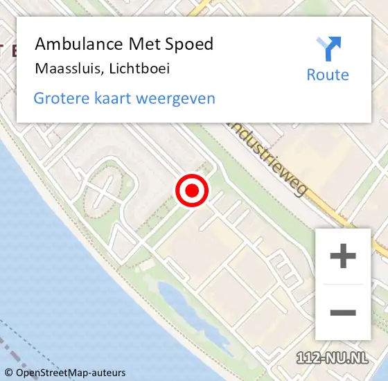 Locatie op kaart van de 112 melding: Ambulance Met Spoed Naar Maassluis, Lichtboei op 23 augustus 2020 19:13