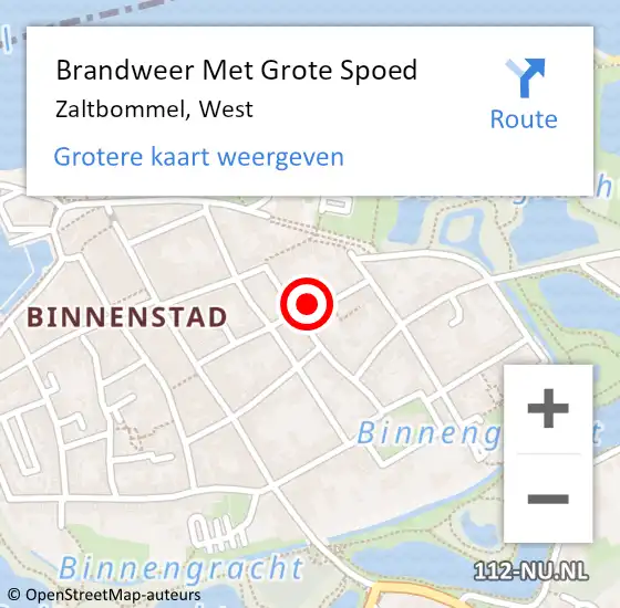 Locatie op kaart van de 112 melding: Brandweer Met Grote Spoed Naar Zaltbommel, West op 23 augustus 2020 19:21