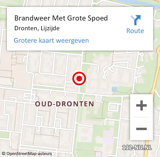 Locatie op kaart van de 112 melding: Brandweer Met Grote Spoed Naar Dronten, Lijzijde op 23 augustus 2020 21:43