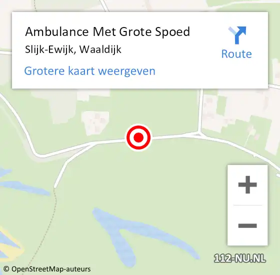 Locatie op kaart van de 112 melding: Ambulance Met Grote Spoed Naar Slijk-Ewijk, Waaldijk op 24 augustus 2020 09:22