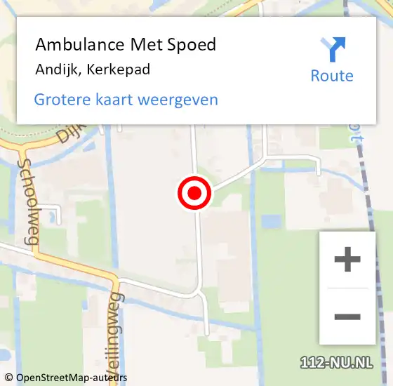 Locatie op kaart van de 112 melding: Ambulance Met Spoed Naar Andijk, Kerkepad op 24 augustus 2020 10:27