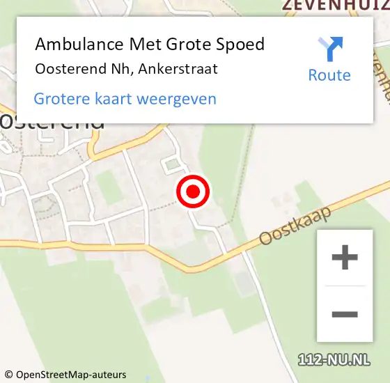 Locatie op kaart van de 112 melding: Ambulance Met Grote Spoed Naar Oosterend Nh, Ankerstraat op 24 augustus 2020 12:40
