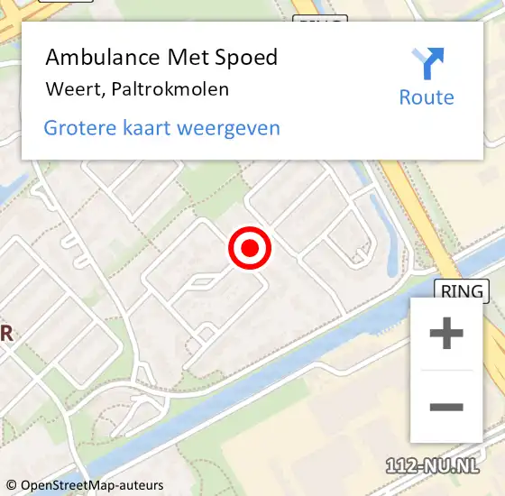 Locatie op kaart van de 112 melding: Ambulance Met Spoed Naar Weert, Paltrokmolen op 24 augustus 2020 12:43