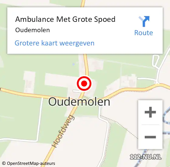 Locatie op kaart van de 112 melding: Ambulance Met Grote Spoed Naar Oudemolen op 24 augustus 2020 23:28