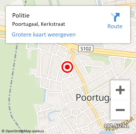 Locatie op kaart van de 112 melding: Politie Poortugaal, Kerkstraat op 25 augustus 2020 05:21