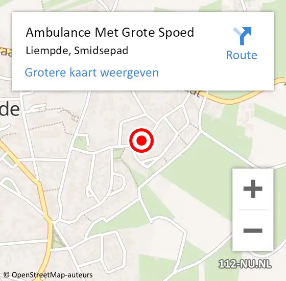 Locatie op kaart van de 112 melding: Ambulance Met Grote Spoed Naar Liempde, Smidsepad op 25 augustus 2020 10:30