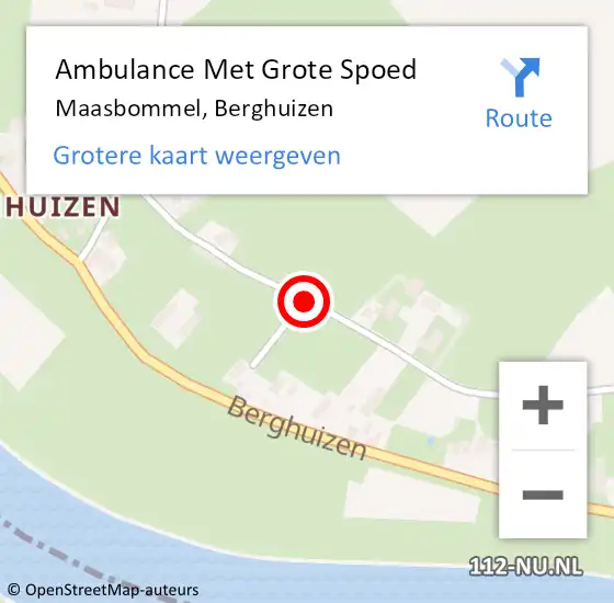 Locatie op kaart van de 112 melding: Ambulance Met Grote Spoed Naar Maasbommel, Berghuizen op 25 augustus 2020 14:34