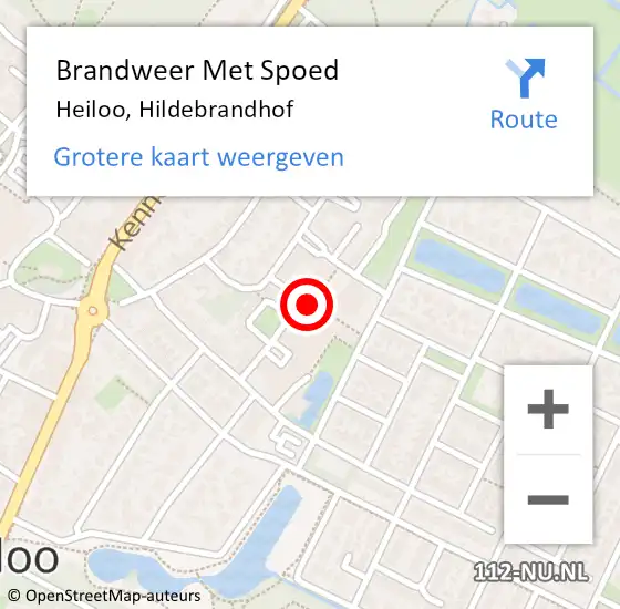 Locatie op kaart van de 112 melding: Brandweer Met Spoed Naar Heiloo, Hildebrandhof op 25 augustus 2020 14:34