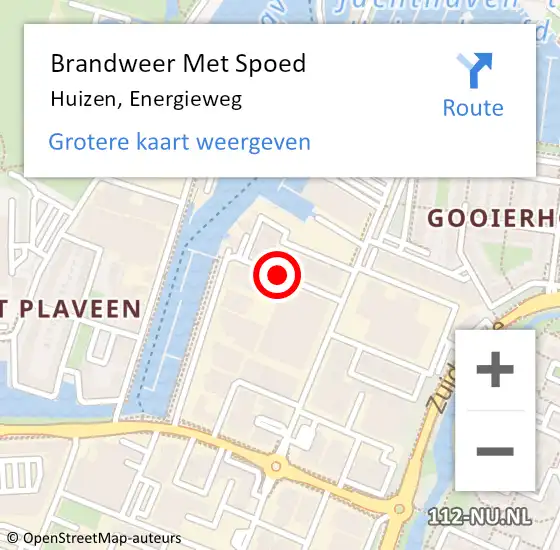 Locatie op kaart van de 112 melding: Brandweer Met Spoed Naar Huizen, Energieweg op 25 augustus 2020 15:50