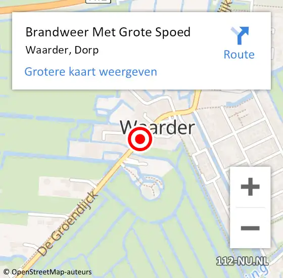 Locatie op kaart van de 112 melding: Brandweer Met Grote Spoed Naar Waarder, Dorp op 25 augustus 2020 18:55