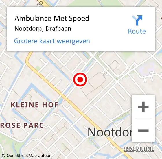 Locatie op kaart van de 112 melding: Ambulance Met Spoed Naar Nootdorp, Drafbaan op 25 augustus 2020 20:03