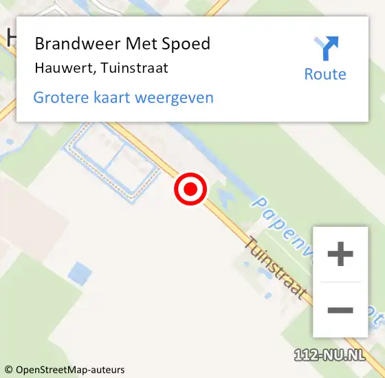 Locatie op kaart van de 112 melding: Brandweer Met Spoed Naar Hauwert, Tuinstraat op 25 augustus 2020 22:43