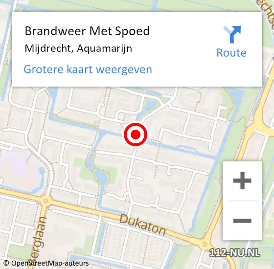 Locatie op kaart van de 112 melding: Brandweer Met Spoed Naar Mijdrecht, Aquamarijn op 26 augustus 2020 00:02