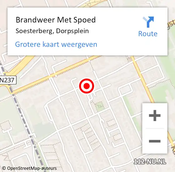 Locatie op kaart van de 112 melding: Brandweer Met Spoed Naar Soesterberg, Dorpsplein op 26 augustus 2020 02:28