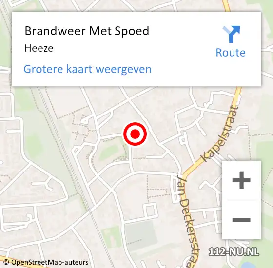 Locatie op kaart van de 112 melding: Brandweer Met Spoed Naar Heeze op 26 augustus 2020 02:55