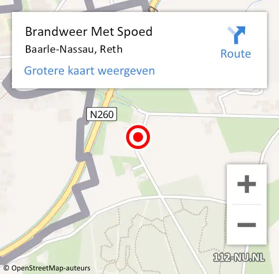 Locatie op kaart van de 112 melding: Brandweer Met Spoed Naar Baarle-Nassau, Reth op 26 augustus 2020 05:04