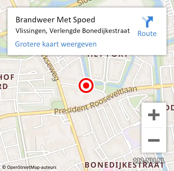 Locatie op kaart van de 112 melding: Brandweer Met Spoed Naar Vlissingen, Verlengde Bonedijkestraat op 26 augustus 2020 06:00