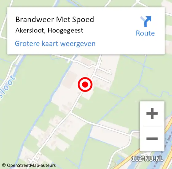 Locatie op kaart van de 112 melding: Brandweer Met Spoed Naar Akersloot, Hoogegeest op 26 augustus 2020 06:22