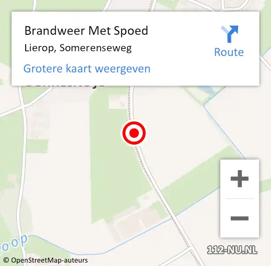 Locatie op kaart van de 112 melding: Brandweer Met Spoed Naar Lierop, Somerenseweg op 26 augustus 2020 06:34