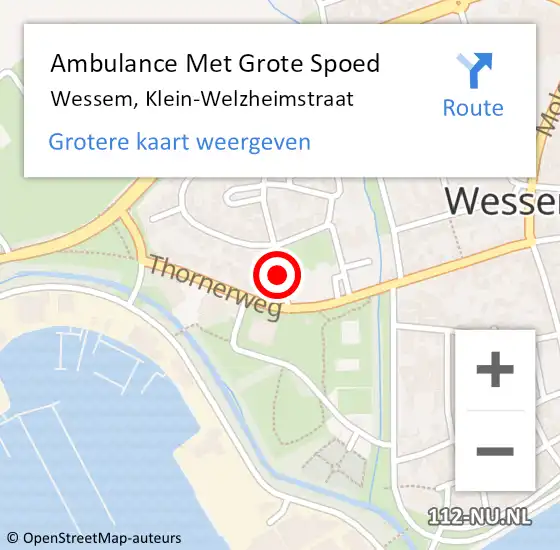 Locatie op kaart van de 112 melding: Ambulance Met Grote Spoed Naar Wessem, Klein-Welzheimstraat op 26 augustus 2020 07:14