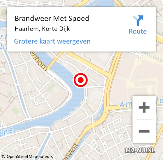 Locatie op kaart van de 112 melding: Brandweer Met Spoed Naar Haarlem, Korte Dijk op 26 augustus 2020 08:14