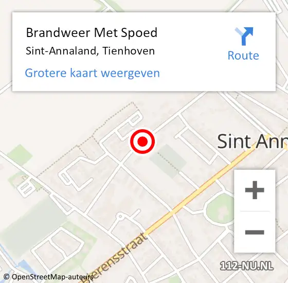 Locatie op kaart van de 112 melding: Brandweer Met Spoed Naar Sint-Annaland, Tienhoven op 26 augustus 2020 08:29