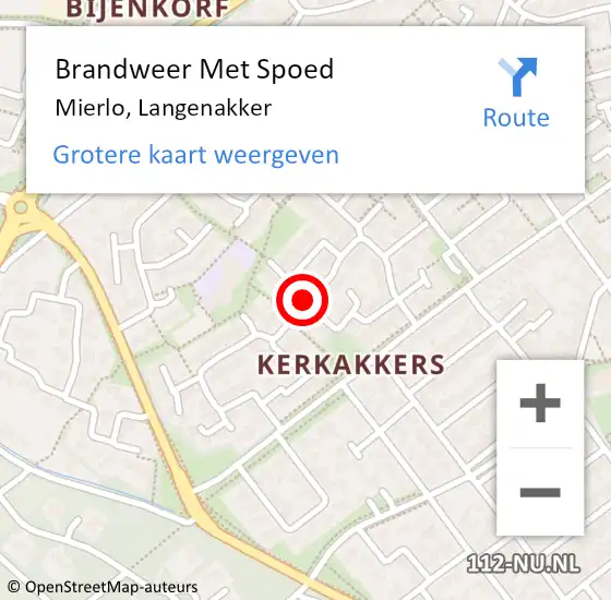 Locatie op kaart van de 112 melding: Brandweer Met Spoed Naar Mierlo, Langenakker op 26 augustus 2020 08:33