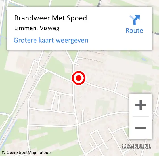 Locatie op kaart van de 112 melding: Brandweer Met Spoed Naar Limmen, Visweg op 26 augustus 2020 08:57