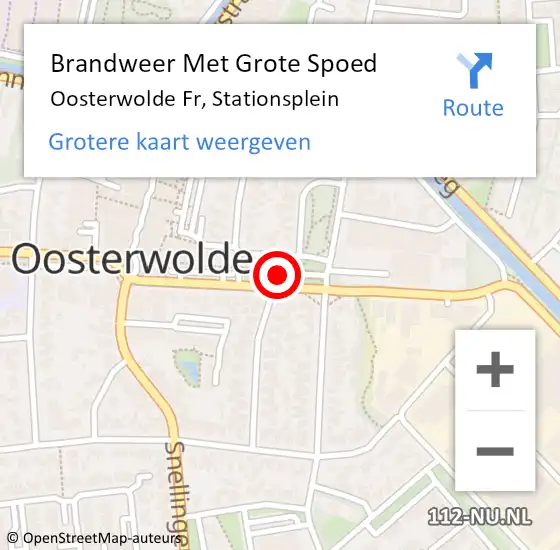 Locatie op kaart van de 112 melding: Brandweer Met Grote Spoed Naar Oosterwolde Fr, Stationsplein op 16 mei 2014 23:53