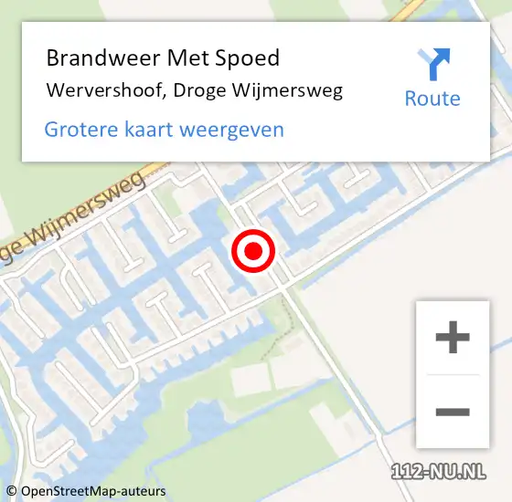 Locatie op kaart van de 112 melding: Brandweer Met Spoed Naar Wervershoof, Droge Wijmersweg op 26 augustus 2020 11:41